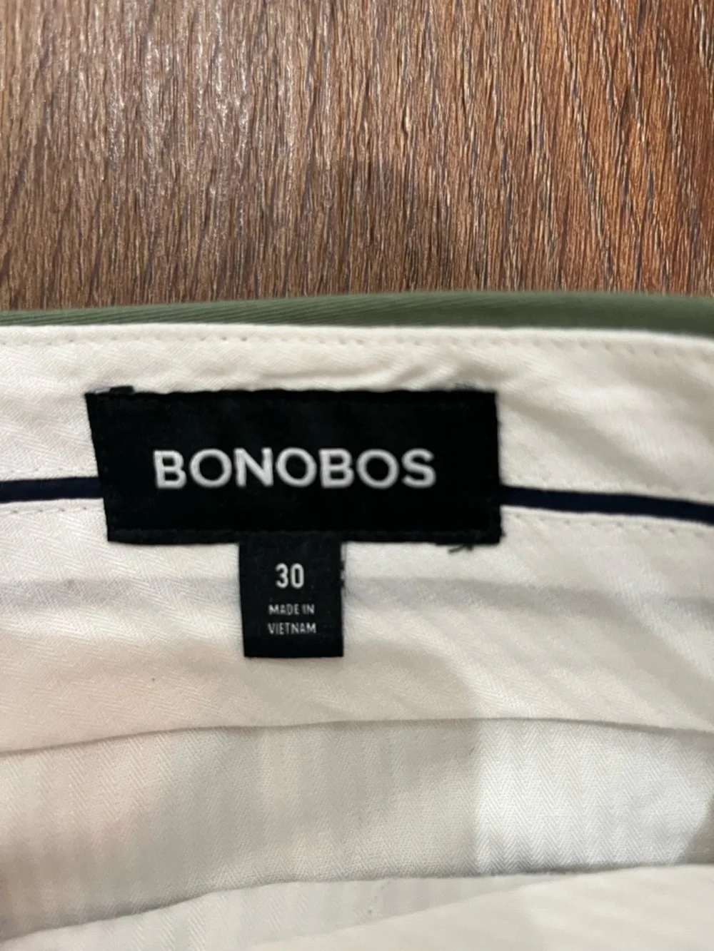 Bonobos Slim Fit Olive Green Chinos‎ Pants Size 30x29 Italian Emmetex Fabric